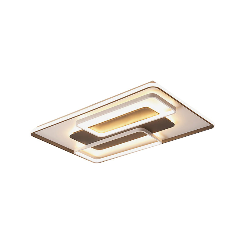 Modern Black And White Geometric Led Flushmount Living Room Light - Warm/White Multiple Sizes