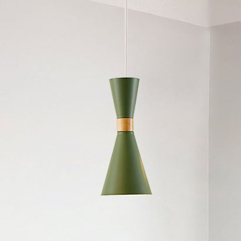 Nordic Metal Hourglass Mini Pendant Light For Living Room And Hallway - 1 Hanging Lamp