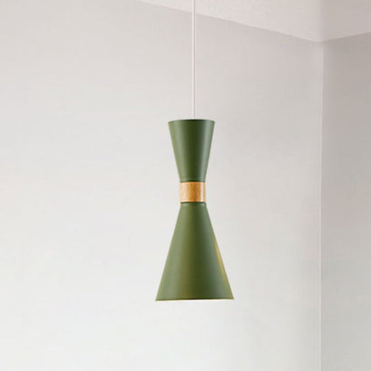 Nordic Metal Hourglass Mini Pendant Light For Living Room And Hallway - 1 Hanging Lamp
