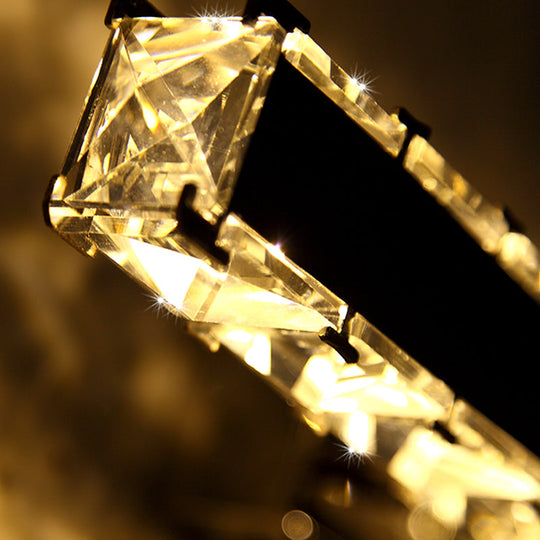 Modern Led Crystal Vanity Mirror Light Sconce - 11.5/16.5 Wide Rectangle White Wall Lighting For