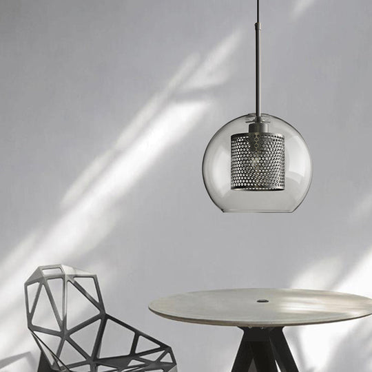 Modern Clear Glass Pendant Light For Dining Table - 1 Hanging Fixture