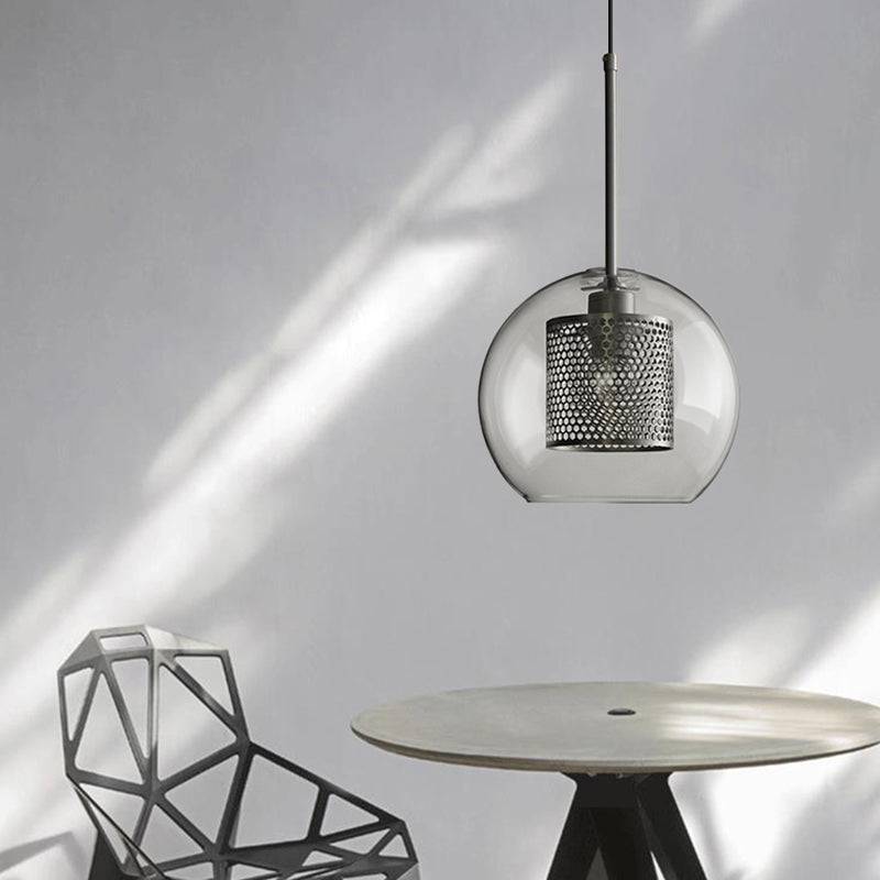 Modern Clear Glass Pendant Light For Dining Room Table - 1-Light Fixture
