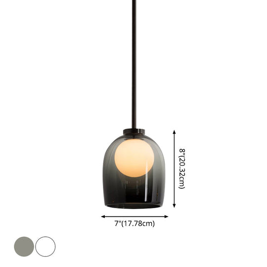 Modern Glass Pendant Lamp - Bell Style For Dining Room Table