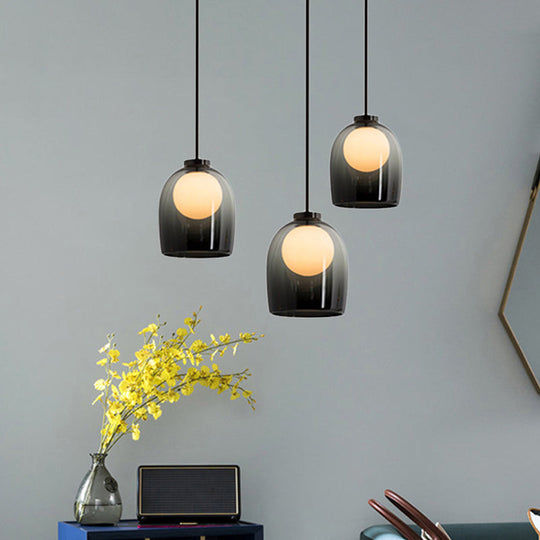 Modern Glass Pendant Lamp For Dining Room Table - Bell Hanging Light Fixture
