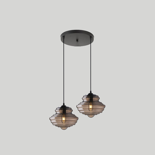 Modern Glass Pendant Lighting For Dining Room Table 2 / Smoke Gray Round