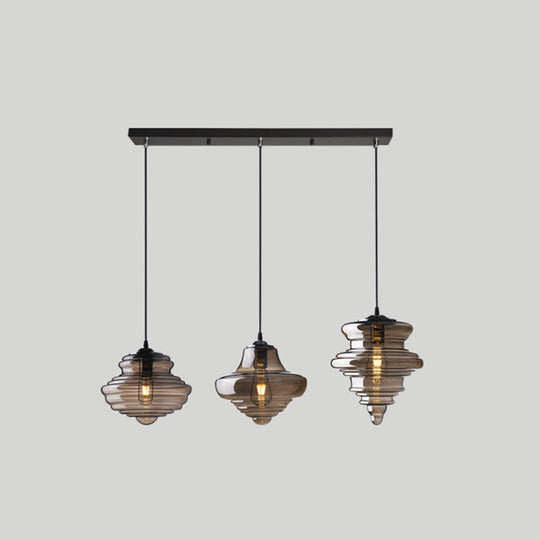 Modern Glass Pendant Lighting For Dining Room Table 3 / Smoke Gray Linear