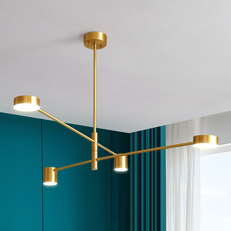 Modern Gold Pendant Ceiling Light With Flat Metal Discs
