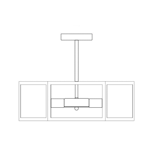 Geometric Retro Industrial Ceiling Flush Mount Light - 6 Metal Lights For Bars