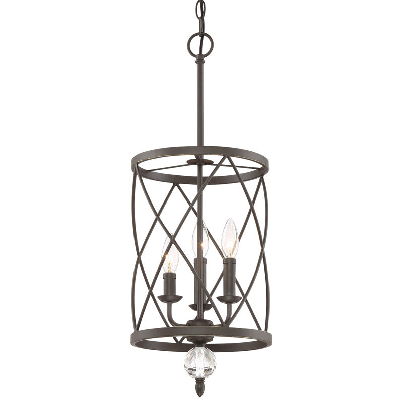 Farmhouse Trellis Cage Ceiling Chandelier With Hanging Chain - Classic Metal Light Black