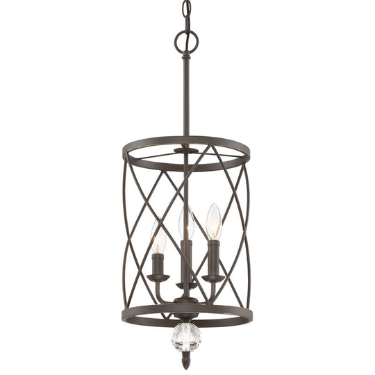 Farmhouse Trellis Cage Ceiling Chandelier With Hanging Chain - Classic Metal Light Black