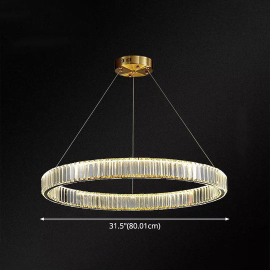 Contemporary Led Crystal Chandelier Pendant Light For Living Room