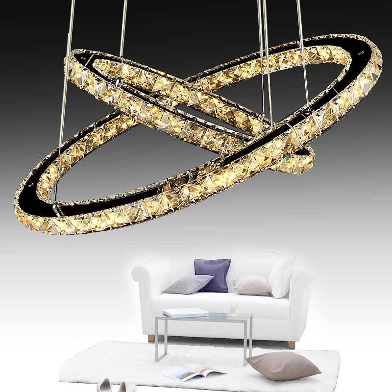 Contemporary Led Crystal Block Chandelier Pendant Light For Bedroom