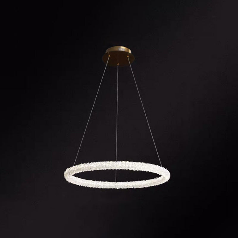 Modern Crystal Circle Chandelier For Restaurants - Pendant Lighting Clear / 16’ Circline
