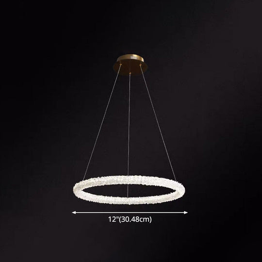 Modern Crystal Circle Chandelier For Restaurants - Pendant Lighting