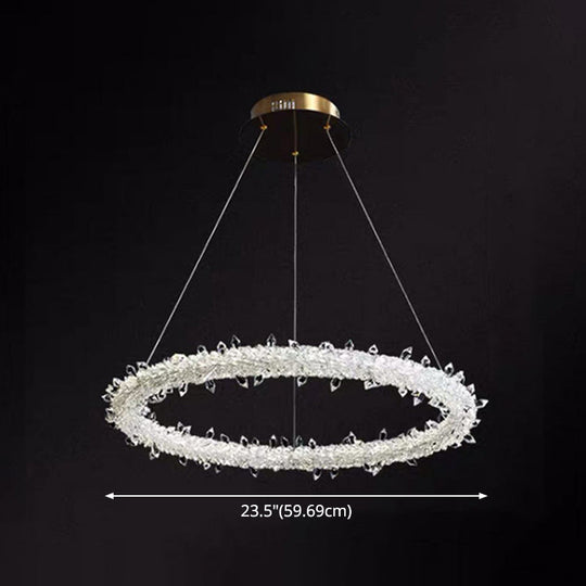 Modern Crystal Circle Chandelier For Restaurants - Pendant Lighting