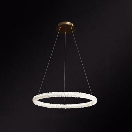 Modern Crystal Circle Chandelier For Restaurants - Pendant Lighting Clear / 23.5’ Circline