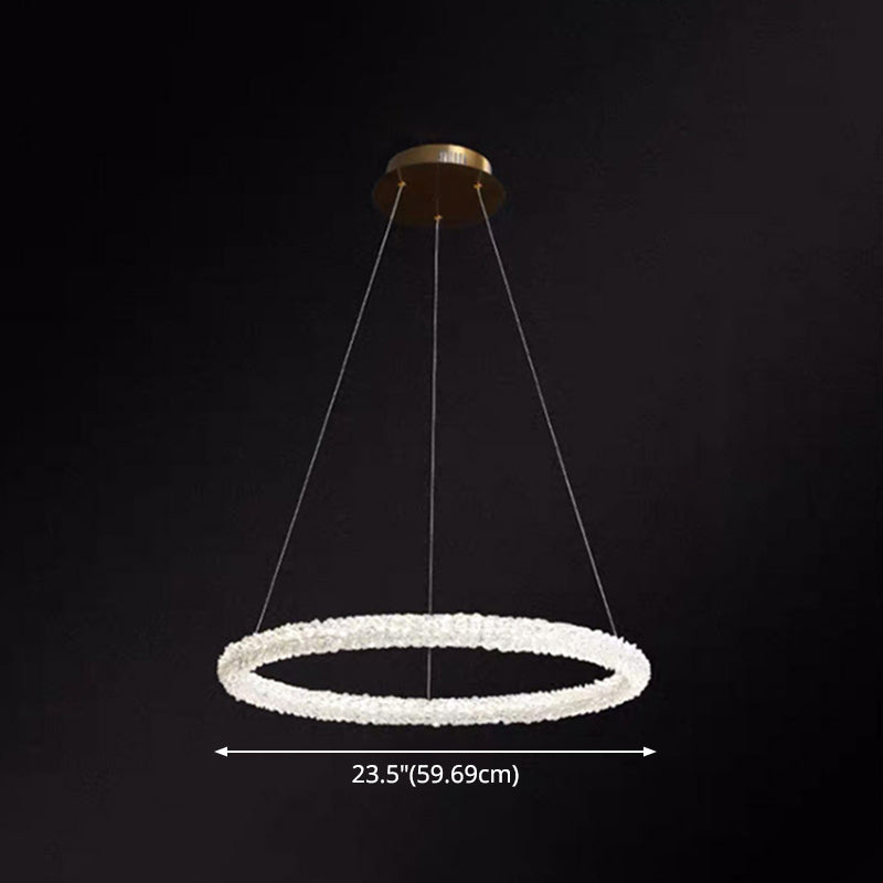 Modern Crystal Circle Chandelier For Restaurants - Pendant Lighting
