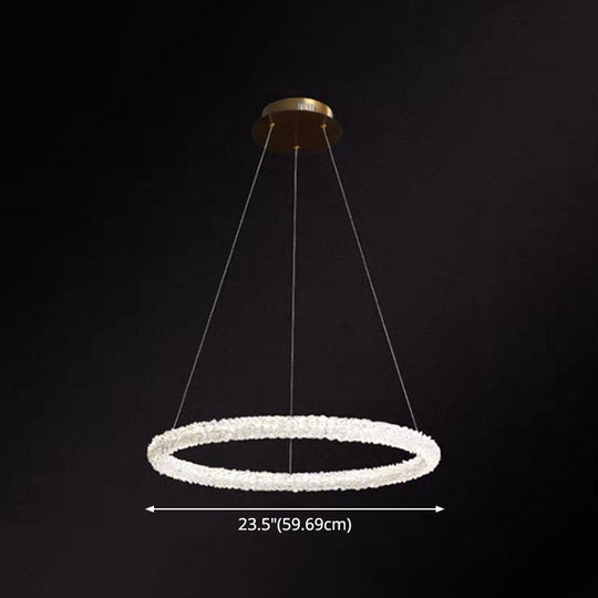Modern Crystal Circle Chandelier For Restaurants - Pendant Lighting