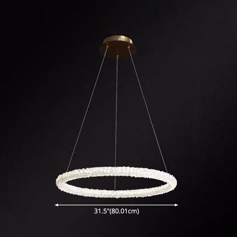 Modern Crystal Circle Chandelier For Restaurants - Pendant Lighting