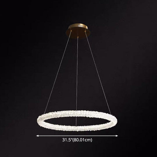 Modern Crystal Circle Chandelier For Restaurants - Pendant Lighting