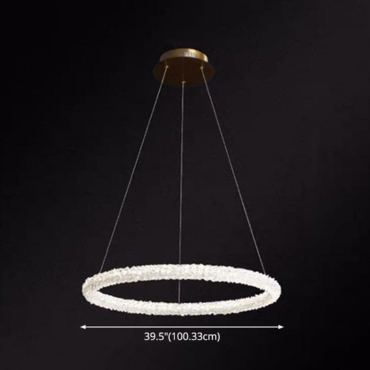 Modern Crystal Circle Chandelier For Restaurants - Pendant Lighting