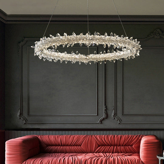 Crystal Flower Chandelier Light For Modern Living Rooms