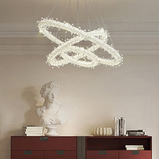 Crystal Flower Chandelier Light For Modern Living Rooms
