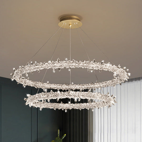 Crystal Flower Chandelier Light For Modern Living Rooms