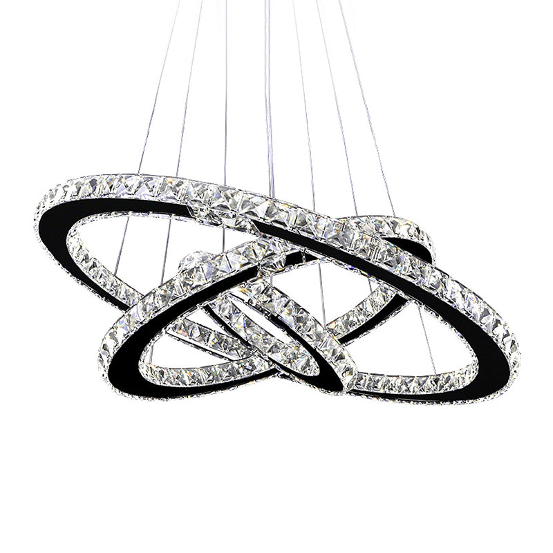 Stainless Steel Interlace Rings Pendant Light For Modern Bedrooms