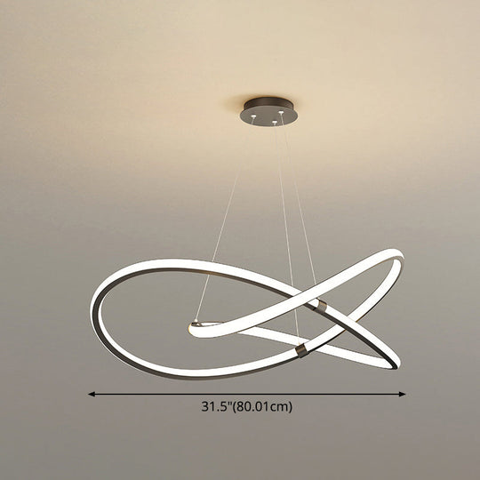 Twist Chandelier Metal Pendant Light For Living Room - Ultra-Modern Design