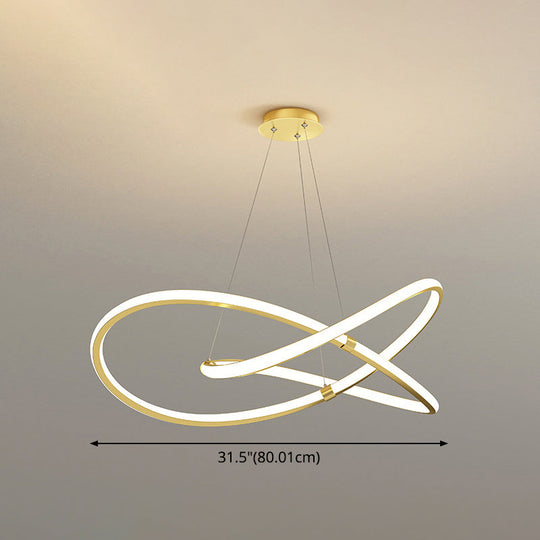 Twist Chandelier Metal Pendant Light For Living Room - Ultra-Modern Design