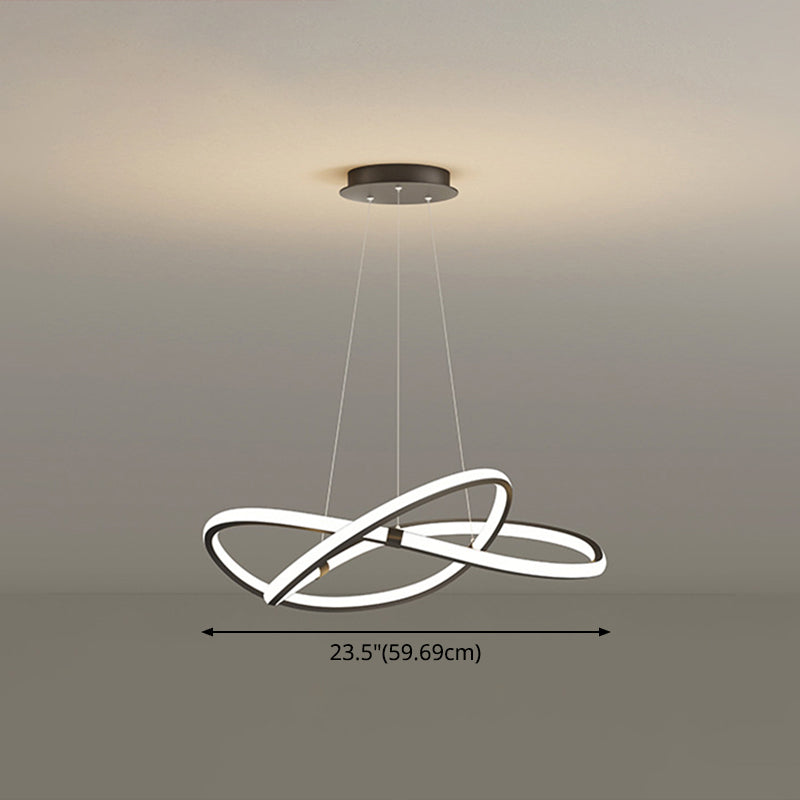 Twist Chandelier Metal Pendant Light For Living Room - Ultra-Modern Design