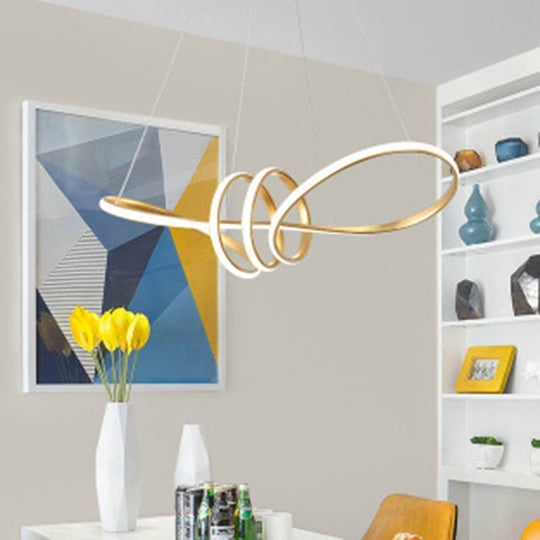 Spiral Metal Chandelier For Stylish Living Room Lighting