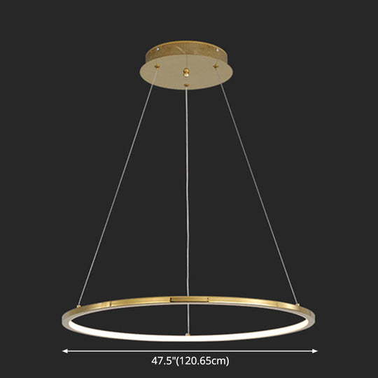 Modern Orbicular Chandelier Lamp - Metallic Simplicity Hanging Light For Living Room
