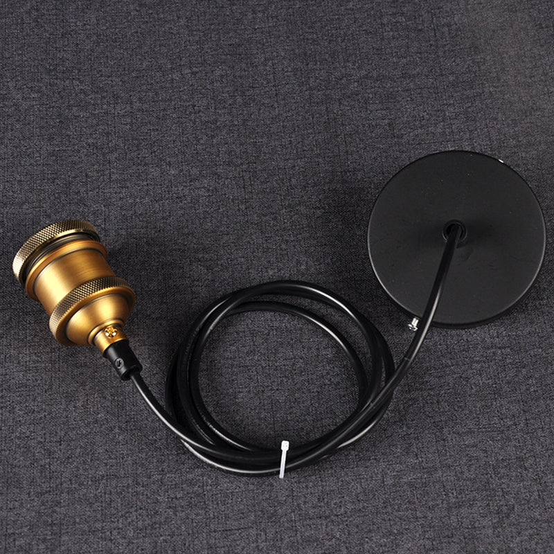 Farmhouse Metal Ceiling Pendant Light In Black - Open Bulb Hallway Hanging Lamp