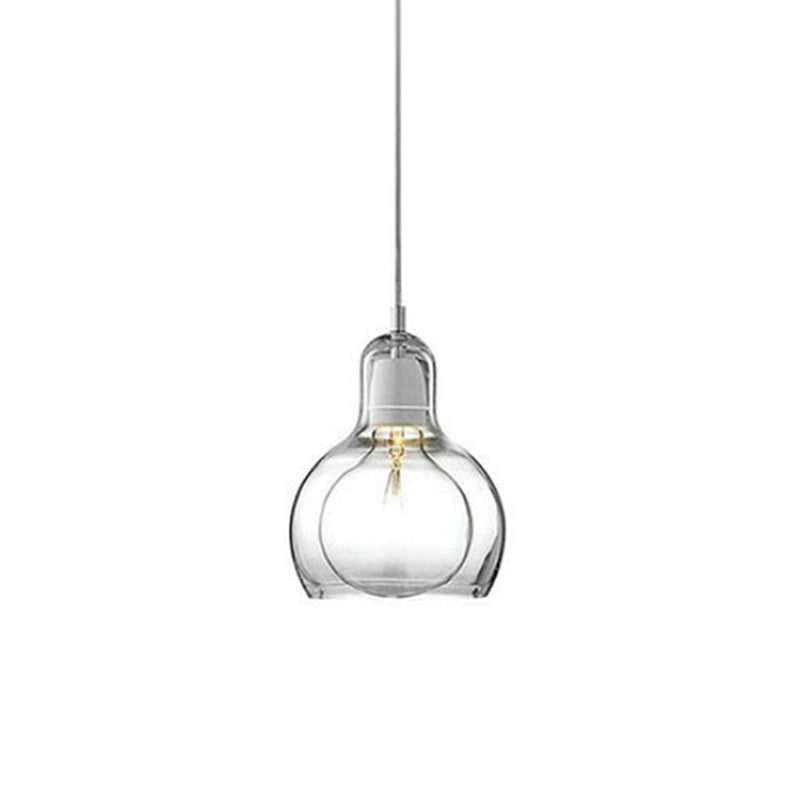 Contemporary Gourd Glass Pendant Light Fixture for Lounge Clear / 7’’
