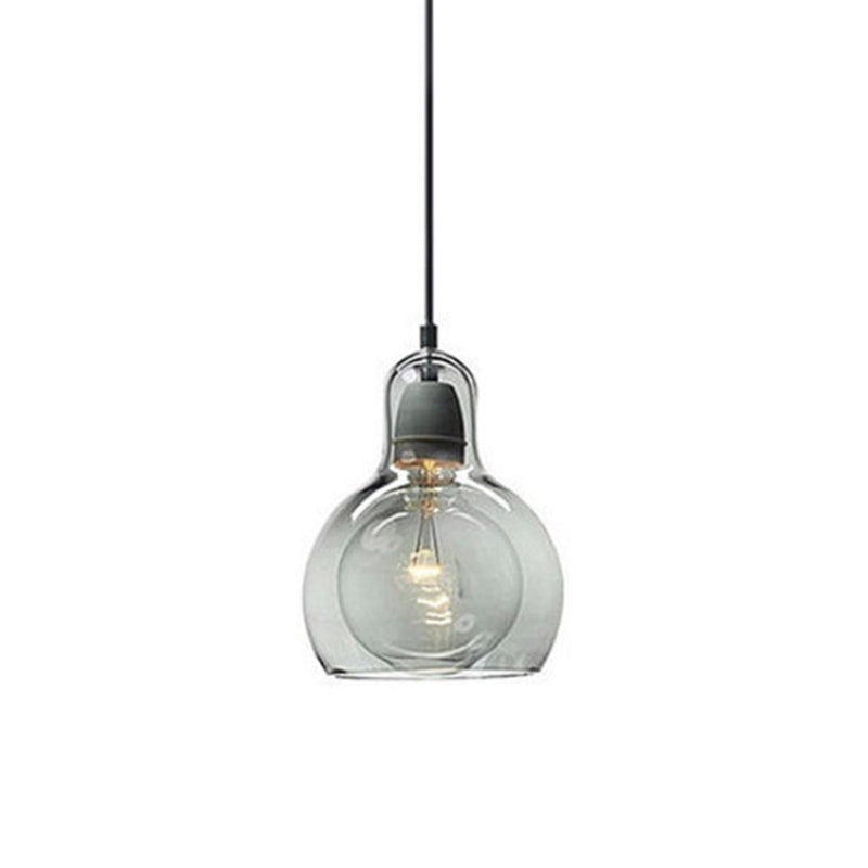 Contemporary Gourd Glass Pendant Light Fixture for Lounge Smoke Gray / 7’’