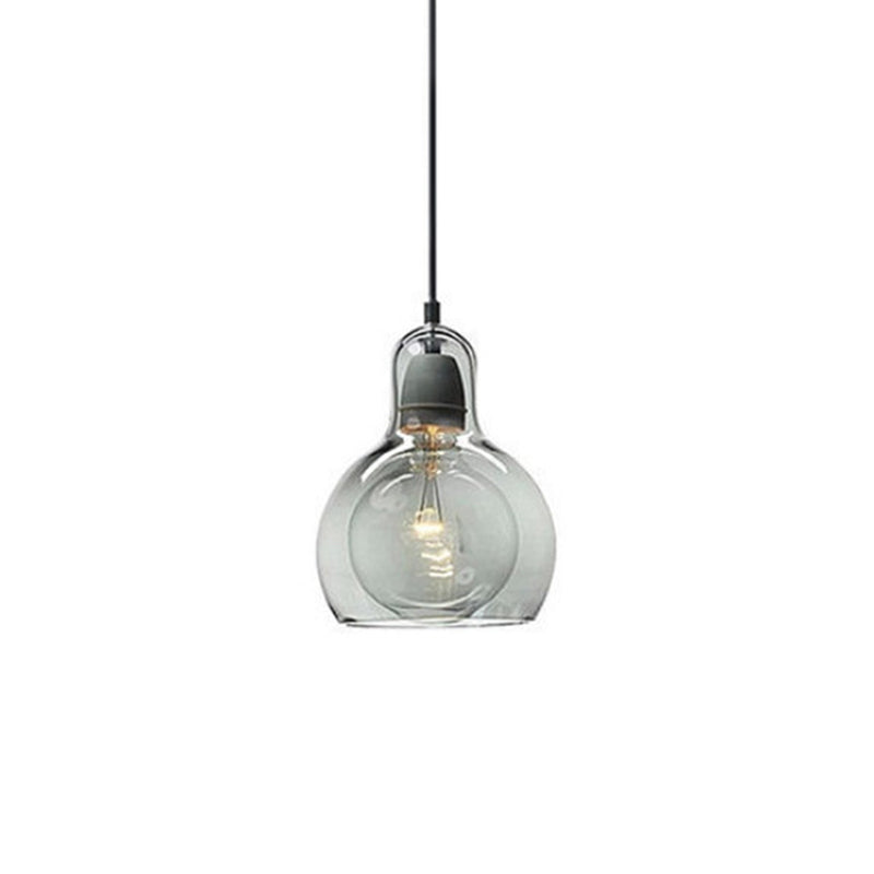 Contemporary Gourd Glass Pendant Light Fixture For Lounge Smoke Gray / 4.5