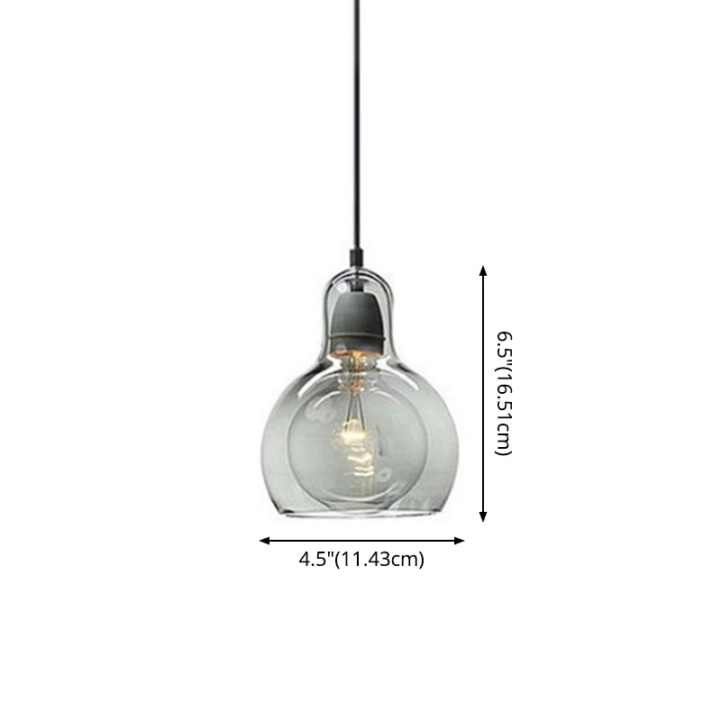 Contemporary Gourd Glass Pendant Light Fixture for Lounge