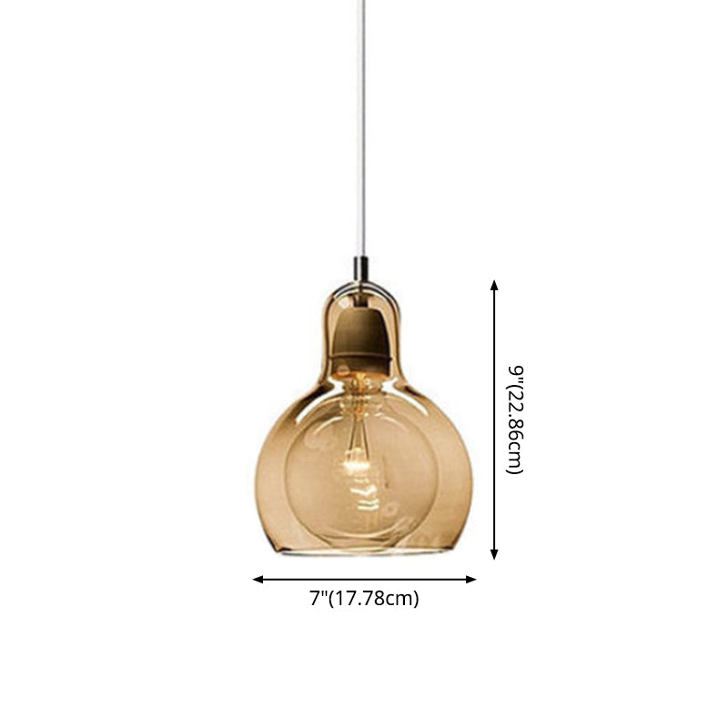 Contemporary Gourd Glass Pendant Light Fixture For Lounge