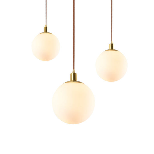 Contemporary Gold Pendant Light Fixture - Glass Spherical Hanging For Bedroom