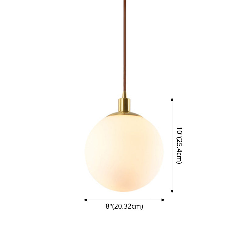 Contemporary Gold Pendant Light Fixture - Glass Spherical Hanging For Bedroom