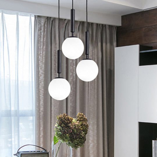 Contemporary Glass Pendant Light - Spherical Design For Lounge