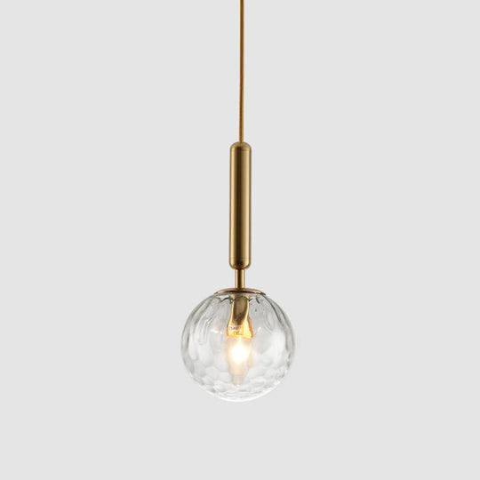 Contemporary Glass Pendant Light - Spherical Design For Lounge Gold / Clear
