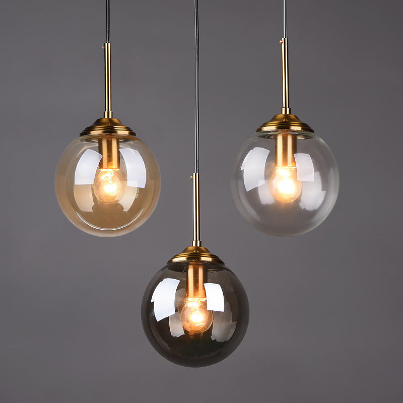 Minimalist Glass Sphere Pendant Light Fixture For Modern Indoor Ceiling Lighting