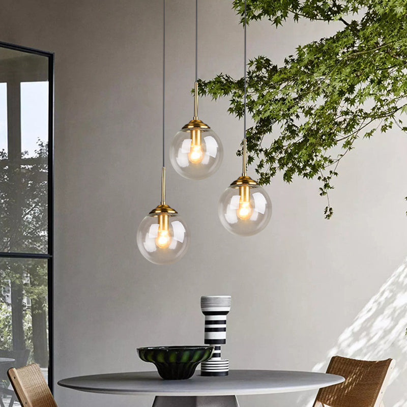 Modern Minimalist Glass Sphere Pendant Light Fixture For Indoor Ceiling