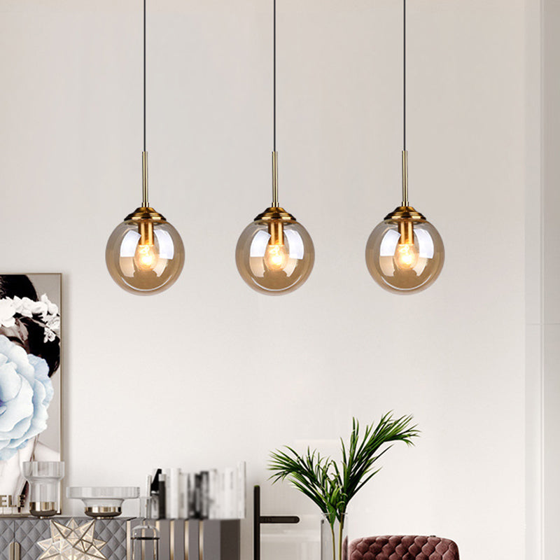 Modern Minimalist Glass Sphere Pendant Light Fixture For Indoor Ceiling