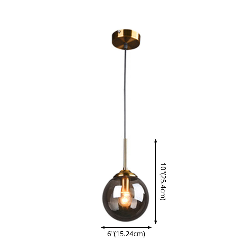 Minimalist Glass Sphere Pendant Light Fixture For Modern Indoor Ceiling Lighting