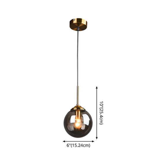 Minimalist Glass Sphere Pendant Light Fixture For Modern Indoor Ceiling Lighting