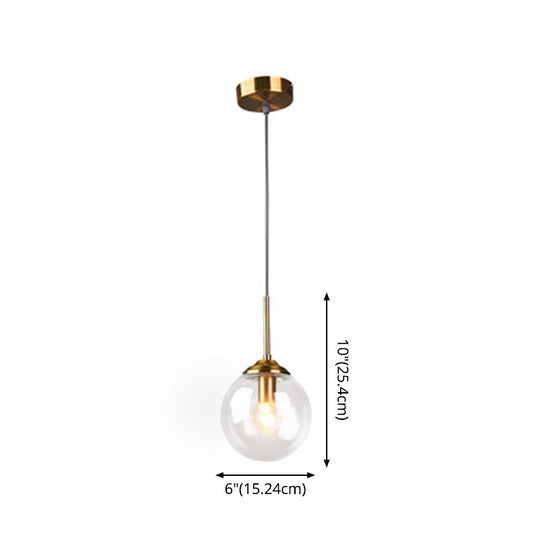 Modern Minimalist Glass Sphere Pendant Light Fixture For Indoor Ceiling